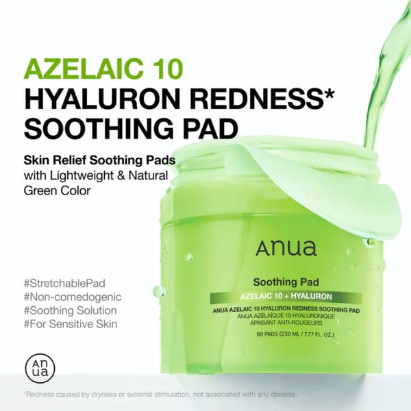 Anua 10 Hyaluron Redness Soothing Pad