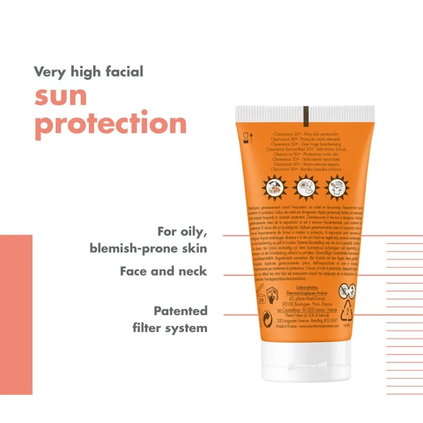 Avène Cleanance واقي الشمس SPF 50+ مع لوشن الإصلاح بعد الشمس من Avène