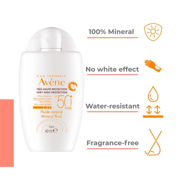 Avène سائل واقي شمس معدني SPF 50+