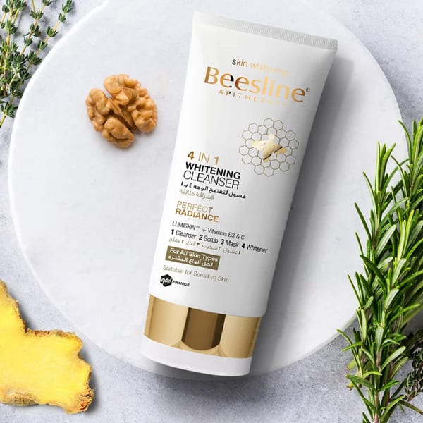 Beesline 4 in 1 منظف لتفتيح البشرة - غسول، مقشر، قناع ومعزز للإشراقة