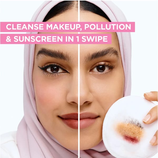Garnier ماء ميسيلار منظف للوجه ومزيل مكياج وردي للبشرة الحساسة