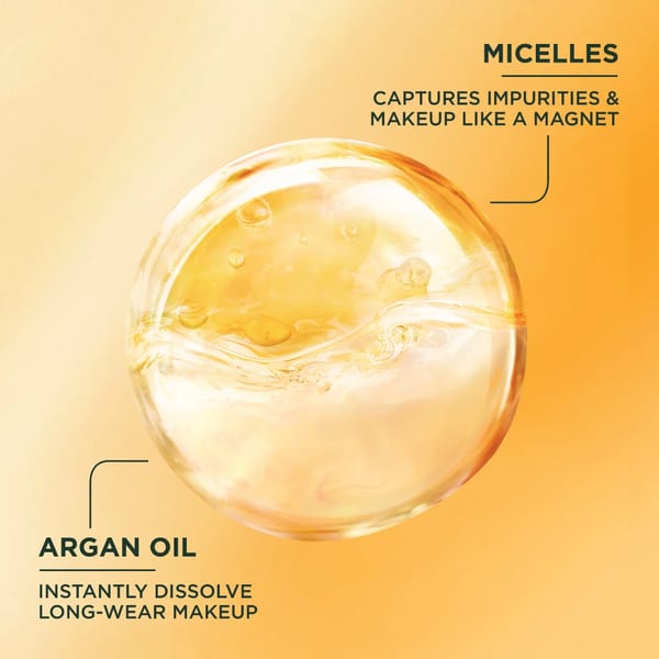 Garnier ماء ميسيلار غني بالزيت منظف للوجه ومزيل مكياج مقاوم للماء