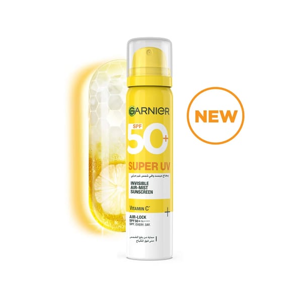 Garnier Super UV Invisible Air Mist Face & Body Sunscreen With SPF 50+ For All Skin Types 75ml