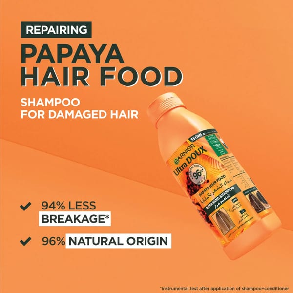 Garnier Ultra Doux Vegan Hair Food شامبو البابايا والأملا