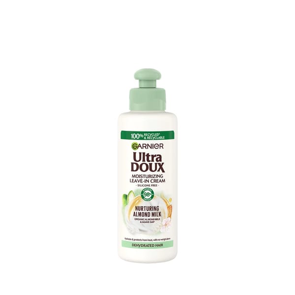 Garnier Ultra Doux كريم الترطيب المغذي بحليب اللوز ليف إن للشعر المفقود ترطيبه 200مل