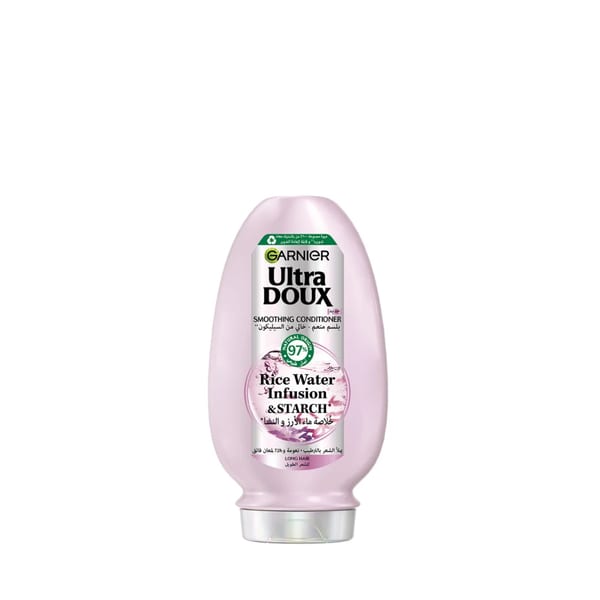 Garnier Ultra Doux Rice Water Infusion & Starch Conditioner للشعر الطويل، نعومة ولمعان 200مل