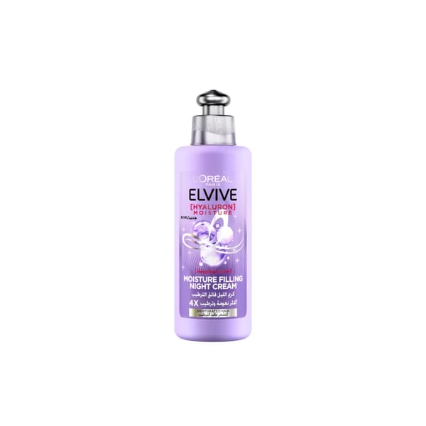 L’Oréal Paris Elvive Hyaluron Moisture Filling Night Cream للشعر المفقود ترطيبه، لترطيب مضاعف 4 مرات