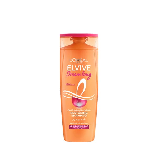 L'Oréal Paris Elvive Dream Long Restoring Shampoo للشعر الطويل التالف مع الكيراتين وزيت الخروع