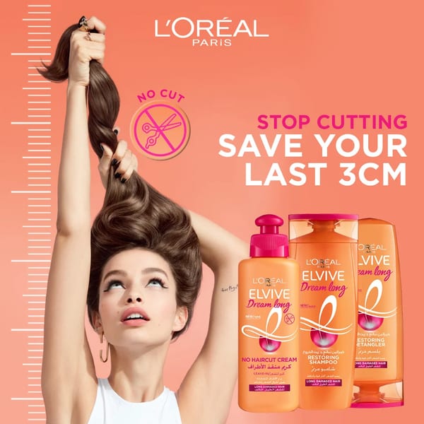 L'Oréal Paris Elvive Dream Long Restoring Shampoo للشعر الطويل التالف مع الكيراتين وزيت الخروع
