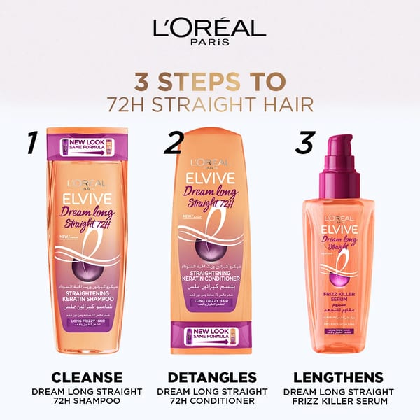 L'Oréal Paris Elvive Dream Long Straight سيروم مكافح التجعد - Black Cumin Oil & Micro Keratin