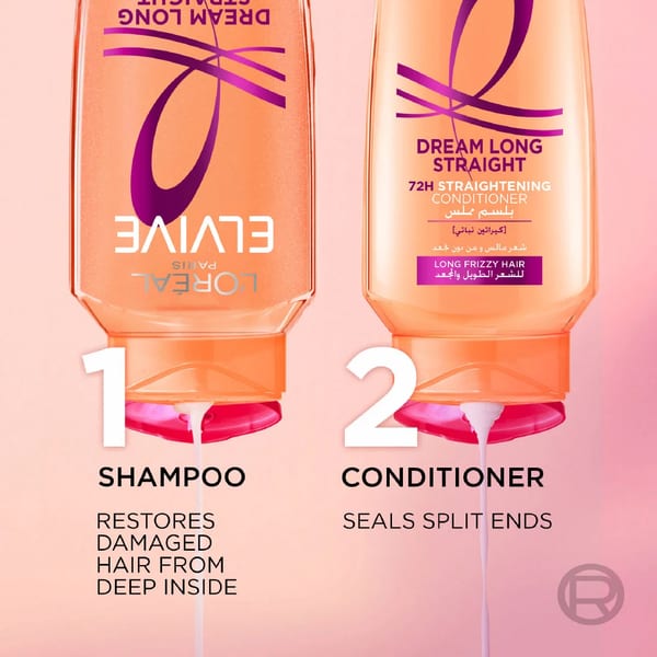 L'Oréal Paris Elvive Dream Long Straight Shampoo - زيت حبة البركة ومايكرو كيراتين