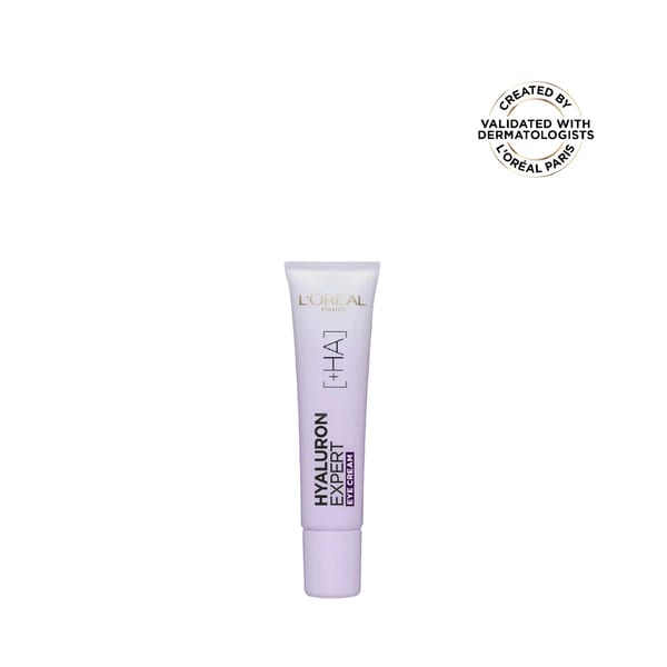 L'Oréal Paris, Hyaluron Expert, كريم مرطب ومنفخ لمنطقة العين، ضد الخطوط الدقيقة، لنفخ محيط العين، مع حمض الهيالورونيك، 50 مل