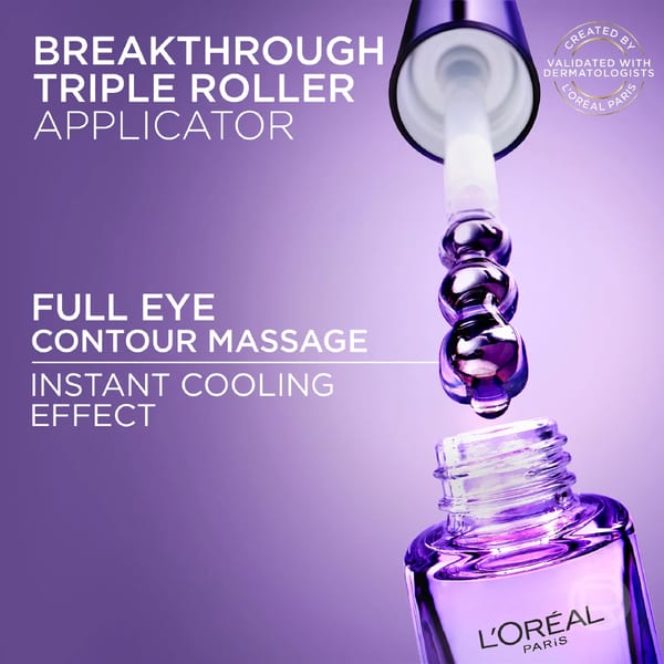 L'Oréal Paris, Hyaluron Expert Eye Serum, علاج محدد لمنطقة محيط العين للترطيب والامتلاء، مع حمض الهيالورونيك والكافيين، 20 مل