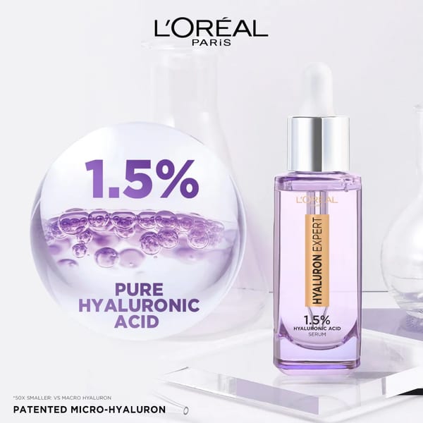 L'Oréal Paris, Hyaluron Expert سيروم للوجه، مع 1.5% حمض الهيالورونيك، لتقليل الخطوط الدقيقة، الترطيب وبشرة بمظهر شبابي، 30مل