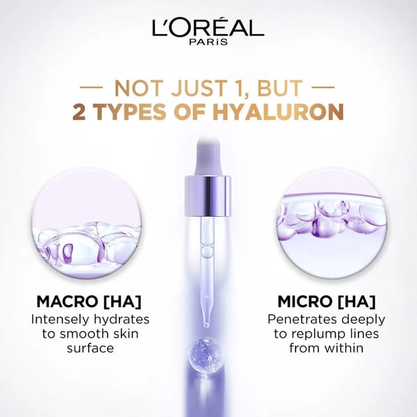 L'Oréal Paris, Hyaluron Expert سيروم للوجه، مع 1.5% حمض الهيالورونيك، لتقليل الخطوط الدقيقة، الترطيب وبشرة بمظهر شبابي، 30مل