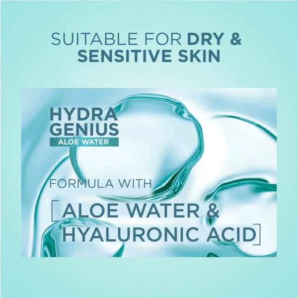 L'Oréal Paris, Hydra Genius, مرطب جل مائي للوجه، مع الألوفيرا، للبشرة الجافة والحساسة، 70مل