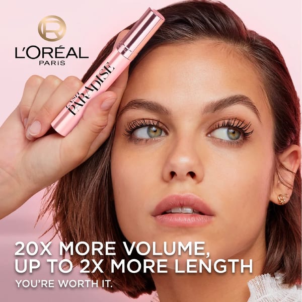 L'Oréal Paris Lash Paradise 24 Hour, Volumizing and Lengthening Black Mascara- Washable