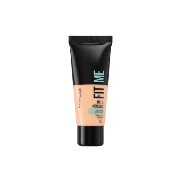 Maybelline New York Fit Me Matte Poreless كريم أساس سائل مثالي للبشرة العادية إلى الدهنية