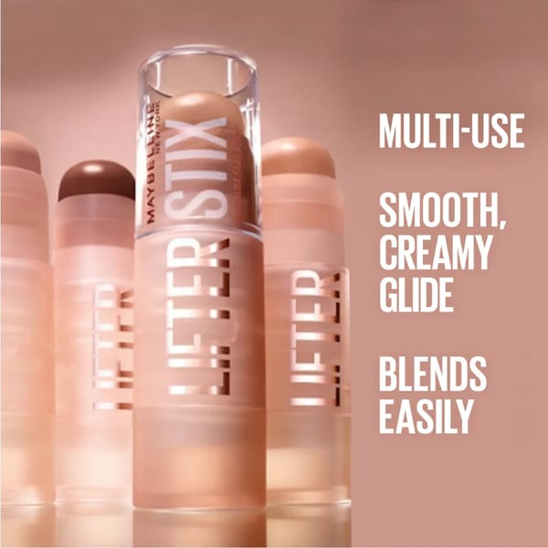 Maybelline New York Lifter Stix عصا الوجه متعددة الاستخدامات، كونتور وبرونزر وخافي عيوب وكريم أساس، مستحضر وجه كريمي شامل