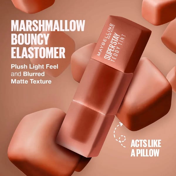 Maybelline Super Stay Teddy Tint Soft Blurred Matte Lip Tint | يدوم 12 ساعة، مقاوم للانتقال