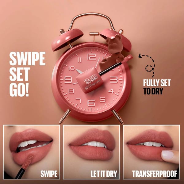 Maybelline Super Stay Teddy Tint Soft Blurred Matte Lip Tint | يدوم 12 ساعة، مقاوم للانتقال