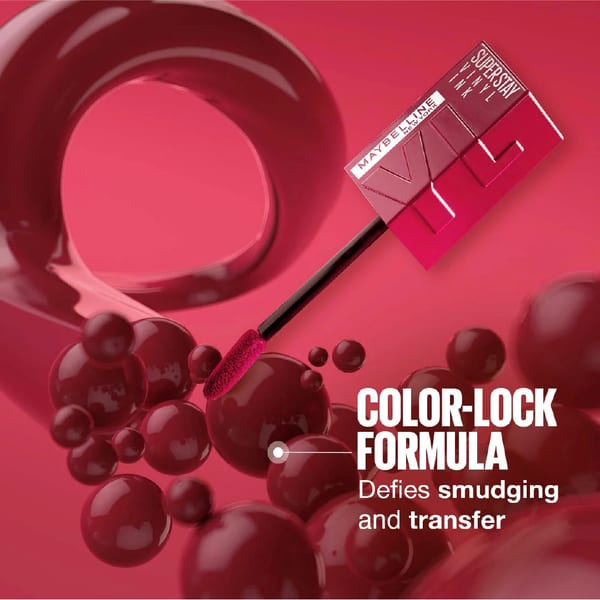 Maybelline New York Super Stay Vinyl Ink أحمر شفاه يدوم طويلاً 16 ساعة، لا يتلطخ، بلمعان فوري