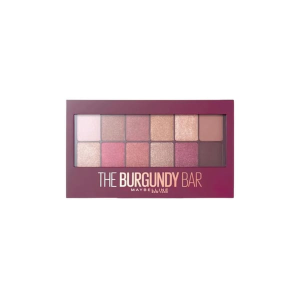 Maybelline New York The Burgundy Bar Eyeshadow Palette - تضم 12 درجة لونية منتقاة بخبرة