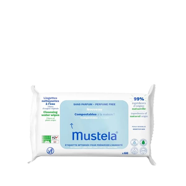 مناديل Mustela المبللة لتنظيف الأطفال