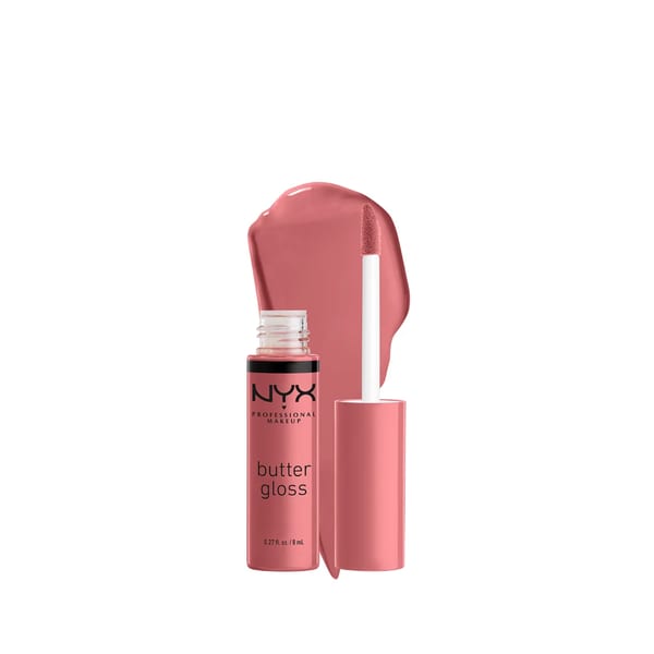 NYX Professional Makeup Butter Gloss، ملمع شفاه غير لاصق، ناعم كالحرير، حريري وسلس وكريمي، تغطية شفافة إلى متوسطة