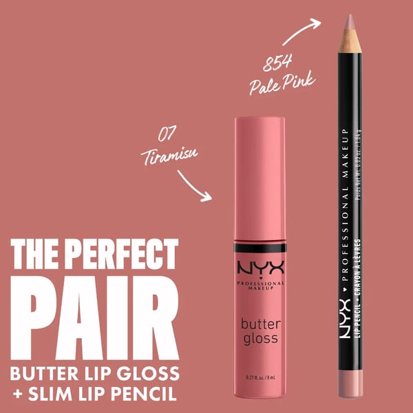 NYX Professional Makeup Butter Gloss، ملمع شفاه غير لاصق، ناعم كالحرير، حريري وسلس وكريمي، تغطية شفافة إلى متوسطة