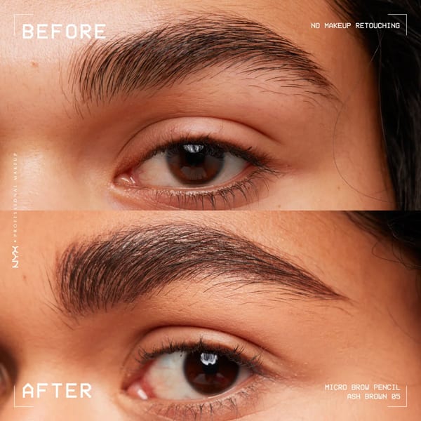 NYX Professional Makeup Micro Brow Pencil, قلم حواجب دقيق جداً، مزدوج الأطراف، بقاعدة قابلة للسحب وفرشاة سبولي