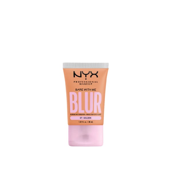 NYX Professional Makeup كريم أساس Bare With Me Blurring Tint، تغطية متوسطة، لمسة نهائية مطفية، مع نياسيناميد، ماتشا وجلسرين، ترطيب لمدة 12 ساعة