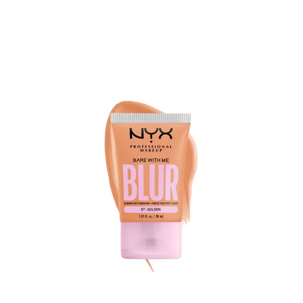 NYX Professional Makeup كريم أساس Bare With Me Blurring Tint، تغطية متوسطة، لمسة نهائية مطفية، مع نياسيناميد، ماتشا وجلسرين، ترطيب لمدة 12 ساعة