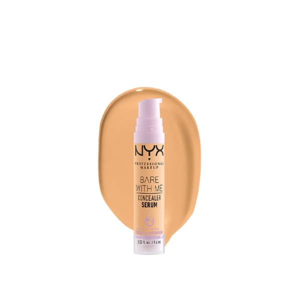 NYX Professional Makeup Bare with Me Concealer Serum, خافي عيوب سيروم مرطب بتغطية طبيعية متوسطة للوجه والجسم، ترطيب يدوم حتى 24 ساعة للبشرة