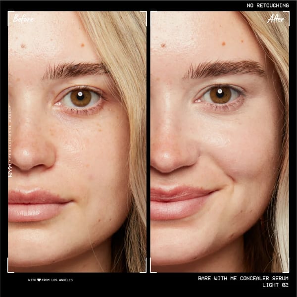 NYX Professional Makeup Bare with Me Concealer Serum, خافي عيوب سيروم مرطب بتغطية طبيعية متوسطة للوجه والجسم، ترطيب يدوم حتى 24 ساعة للبشرة