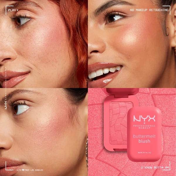 NYX Professional Makeup Buttermelt Blush، كريم خدود بودرة، يدوم حتى 12 ساعة، مقاوم للتلاشي والانتقال
