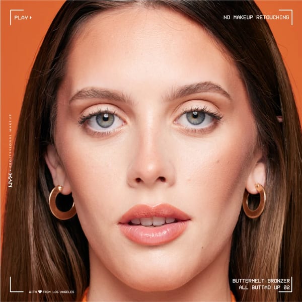 NYX Professional Makeup Buttermelt Bronzer, كريم أساس برونزر بودرة، يدوم 12 ساعة، مقاوم للتلاشي والانتقال، قابل للبناء، نباتي