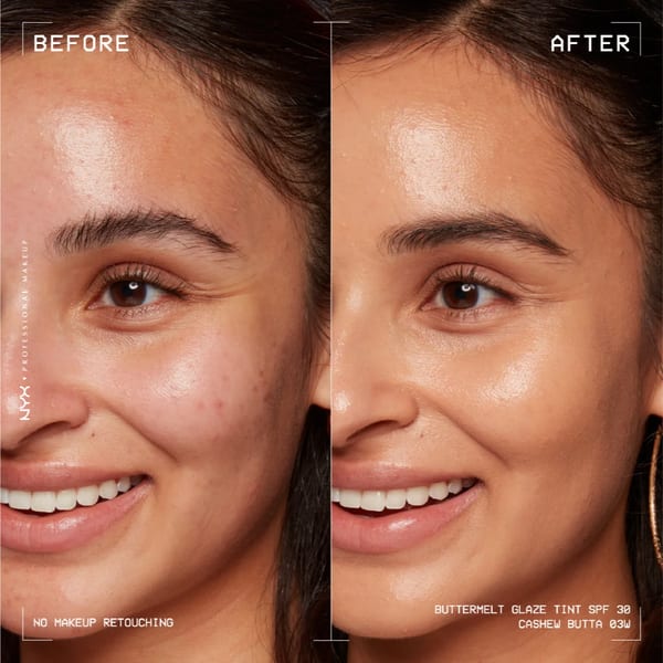 NYX Professional Makeup Buttermelt Glaze Soft Glow Skin Tint + SPF/FPS 30, كريم أساس, يدوم 12 ساعة