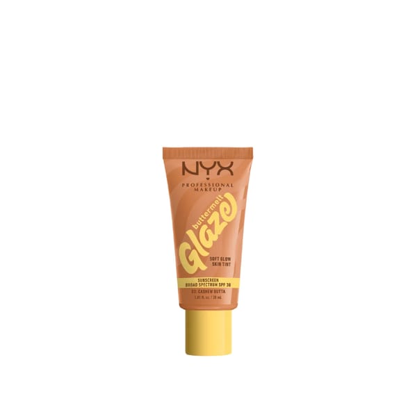 NYX Professional Makeup Buttermelt Glaze Soft Glow Skin Tint + SPF/FPS 30, كريم أساس, يدوم 12 ساعة