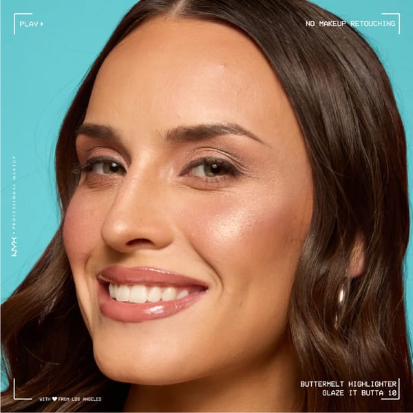 NYX Professional Makeup Buttermelt Highlighter, كريم أساس بودرة، يدوم 12 ساعة، مقاوم للتلاشي والانتقال