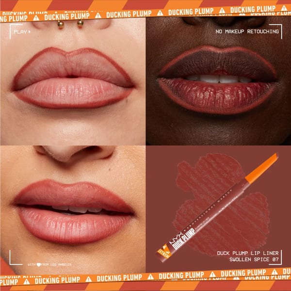 NYX Professional Makeup Duck Plump Plumping Lip Liner، محدد شفاه، يدوم حتى 10 ساعات، بلمسة نهائية مطفية