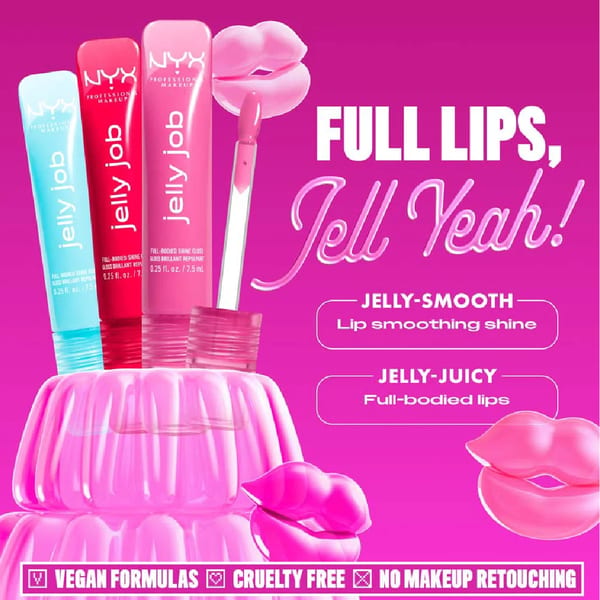 NYX Professional Makeup Jelly Job Lip Gloss, ملمع شفاه وصبغة شفاه بلمعان ممتلئ، ناعم، ولامع جداً