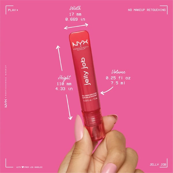 NYX Professional Makeup Jelly Job Lip Gloss, ملمع شفاه وصبغة شفاه بلمعان ممتلئ، ناعم، ولامع جداً