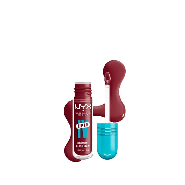 NYX Professional Makeup Lip IV Hydrating Gloss Stain, ملمع شفاه، ترطيب حتى 12 ساعة، لون غني، لمسة نهائية لامعة ورطبة