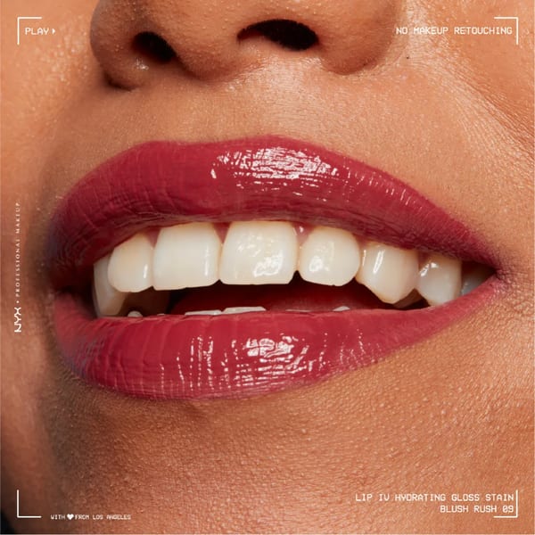 NYX Professional Makeup Lip IV Hydrating Gloss Stain, ملمع شفاه، ترطيب حتى 12 ساعة، لون غني، لمسة نهائية لامعة ورطبة