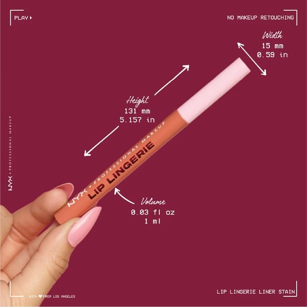 NYX Professional Makeup Lip Lingerie Liner Stain, مكياج سلس بلون يدوم طوال اليوم وتشطيب مقاوم للماء