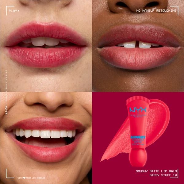NYX Professional Makeup Smushy Matte Lip Balm, Soft Diffused Color, Matte Finish