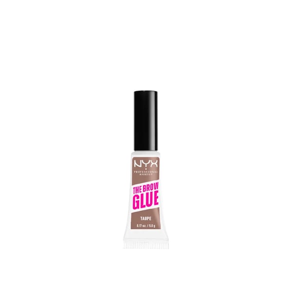 NYX Professional Makeup The Brow Glue Extreme Hold Eyebrow Setting Gel, ثبات يدوم 16 ساعة، تركيبة نباتية، لمسة نهائية طبيعية، مع فرشاة تطبيق