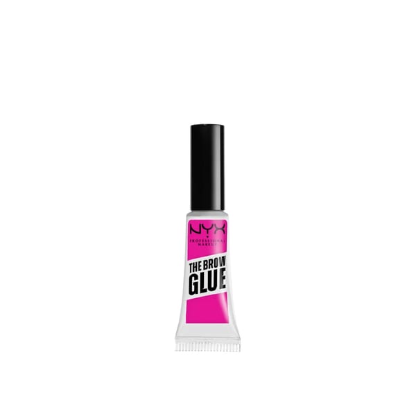 NYX Professional Makeup The Brow Glue Extreme Hold Eyebrow Setting Gel, ثبات يدوم 16 ساعة، تركيبة نباتية، لمسة نهائية طبيعية، مع فرشاة تطبيق