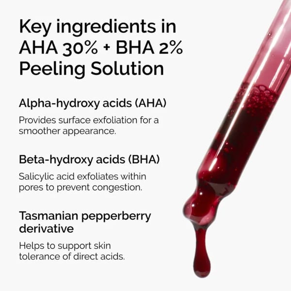 The Ordinary AHA 30% + BHA 2% Peeling Solution لتعزيز الإشراقة